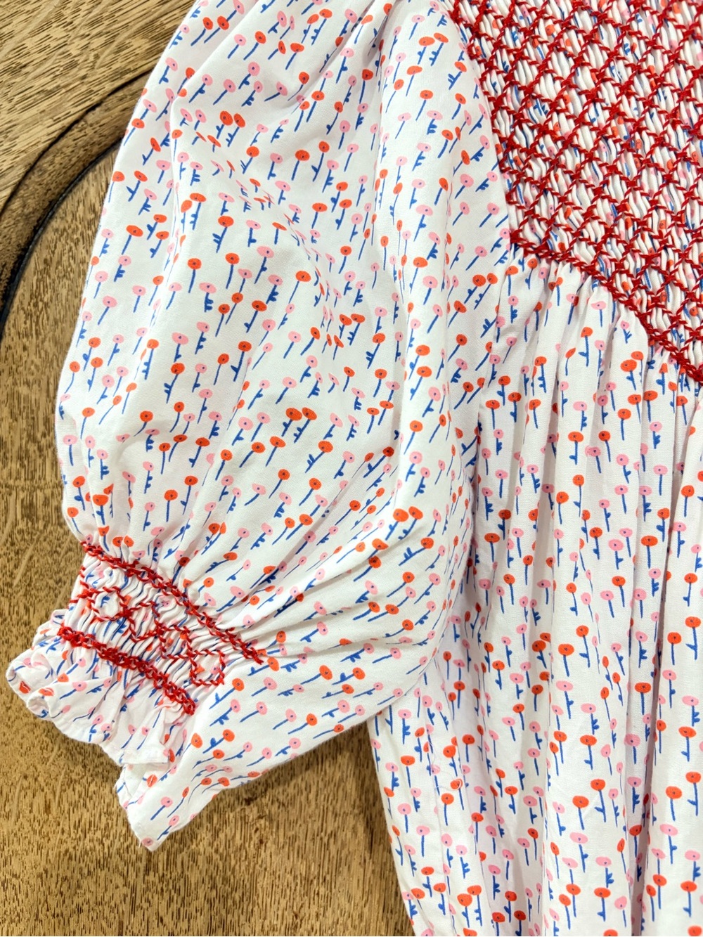 Dondolo + Pencil & Paper Co. Floral Short Sleeve Dress W| smocking Detail S NWOT - Picture 6 of 9